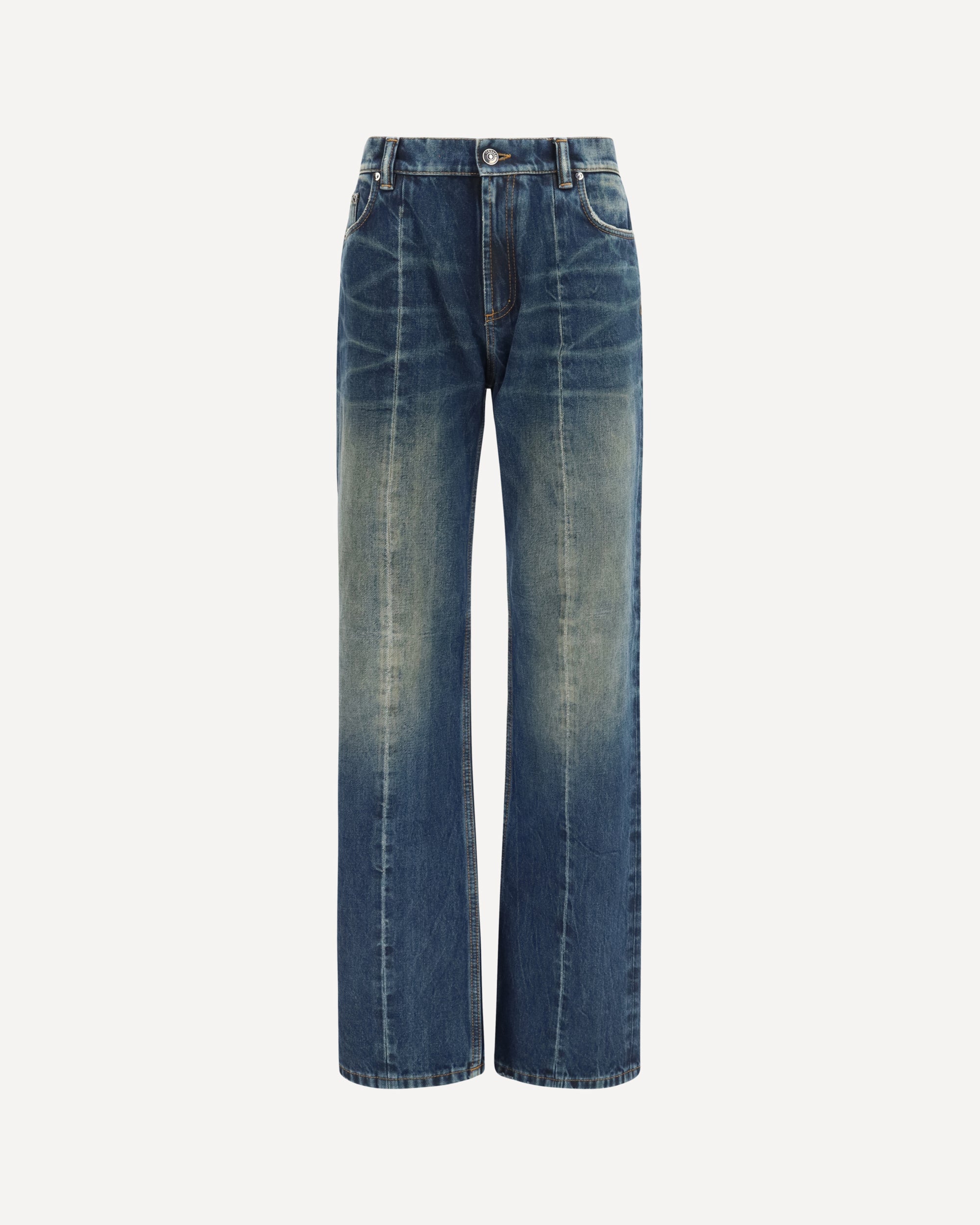 VERSACE Distressed straight-leg cotton denim Jeans Female 27