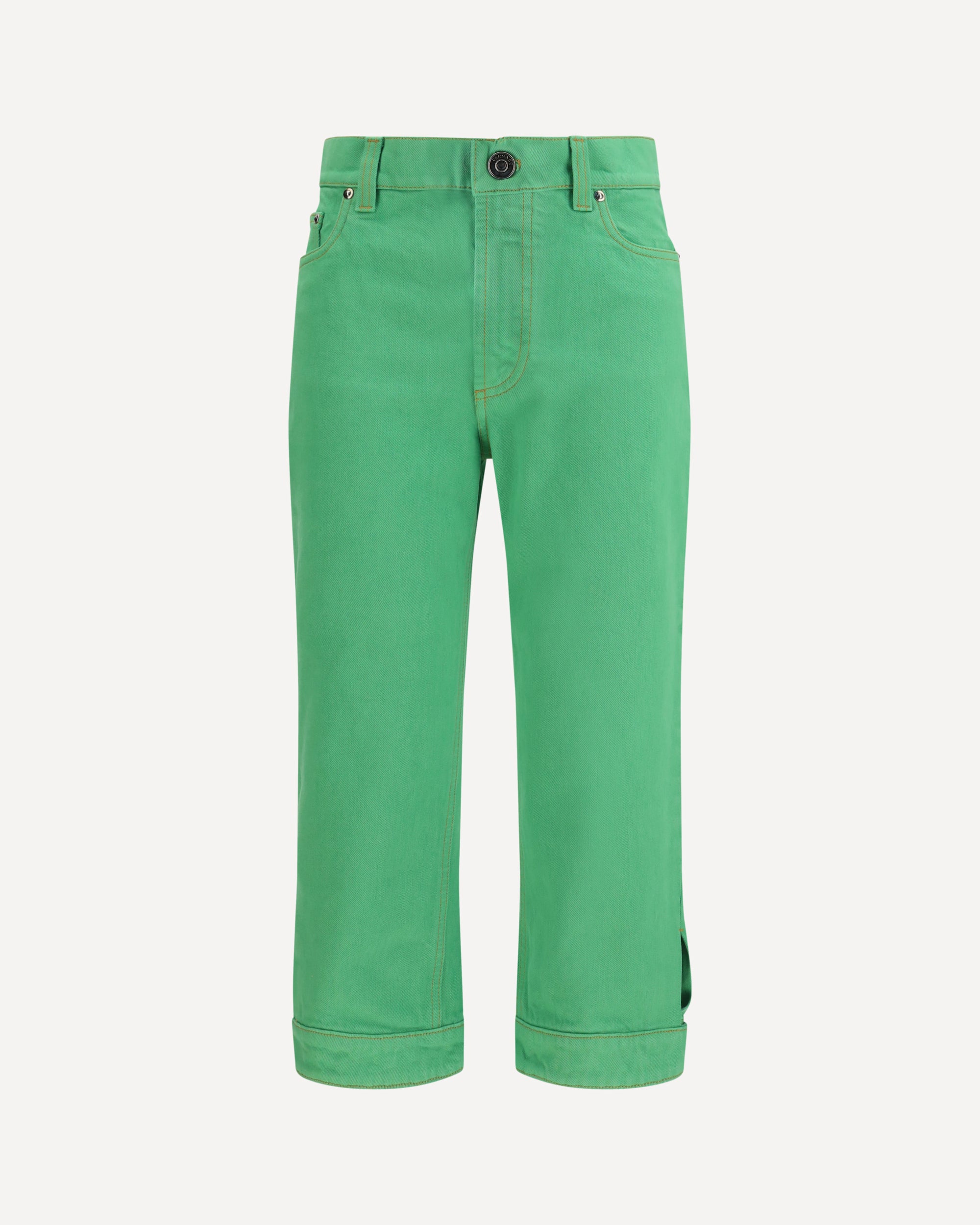 VERSACE Cropped cotton denim Jeans Female 26