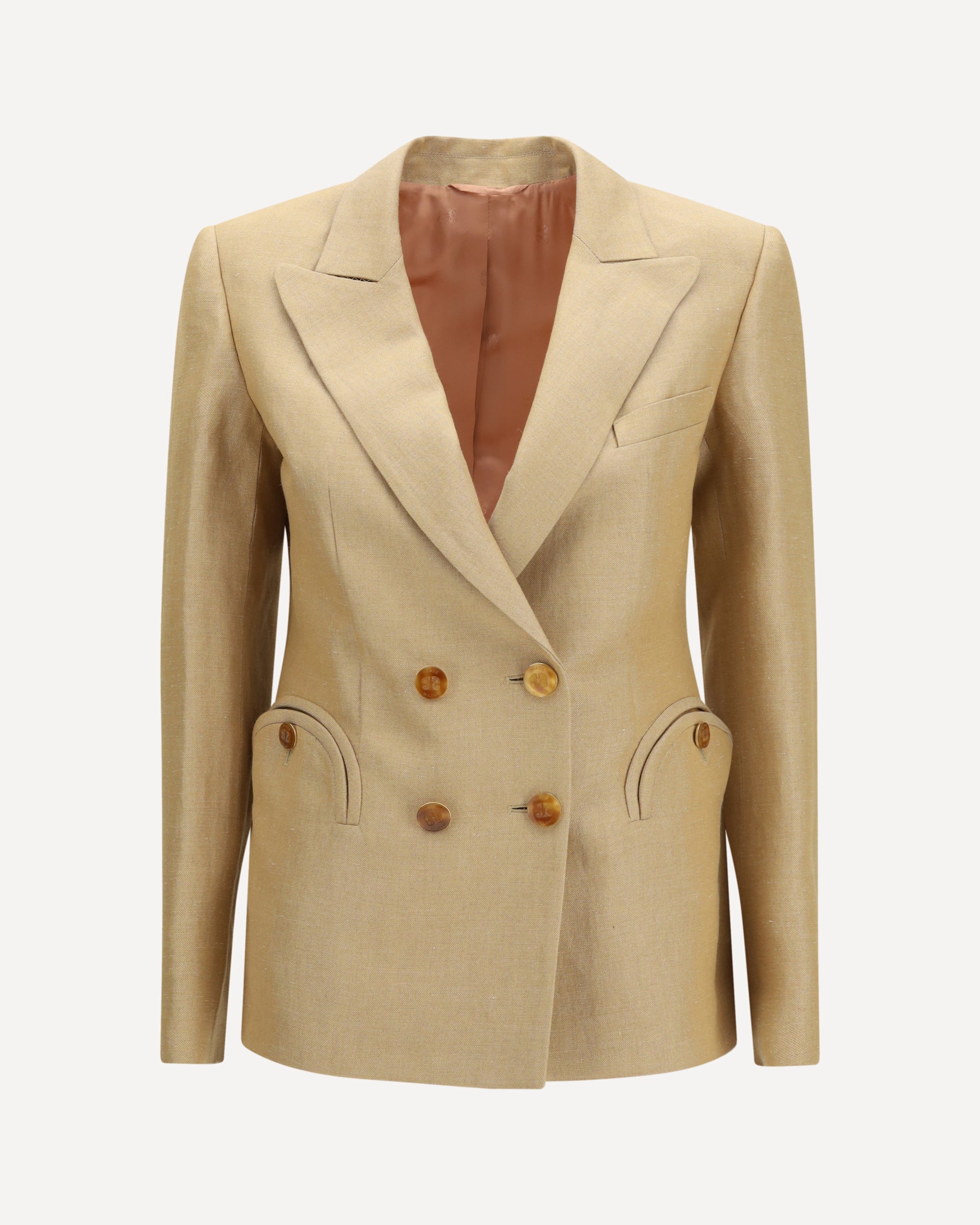 BLAZÈ MILANO Renegade Charmer double-breasted linen-blend Blazer Female II