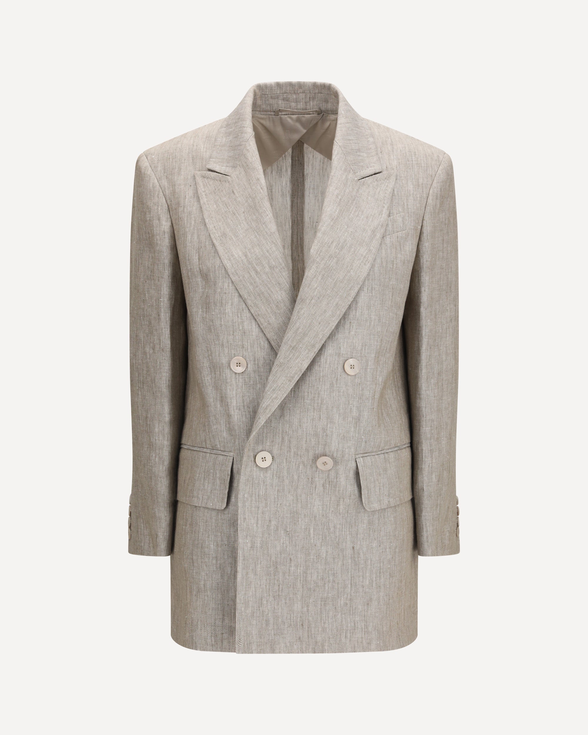 MAX MARA Olimpia double-breasted chevron linen Blazer Female 42