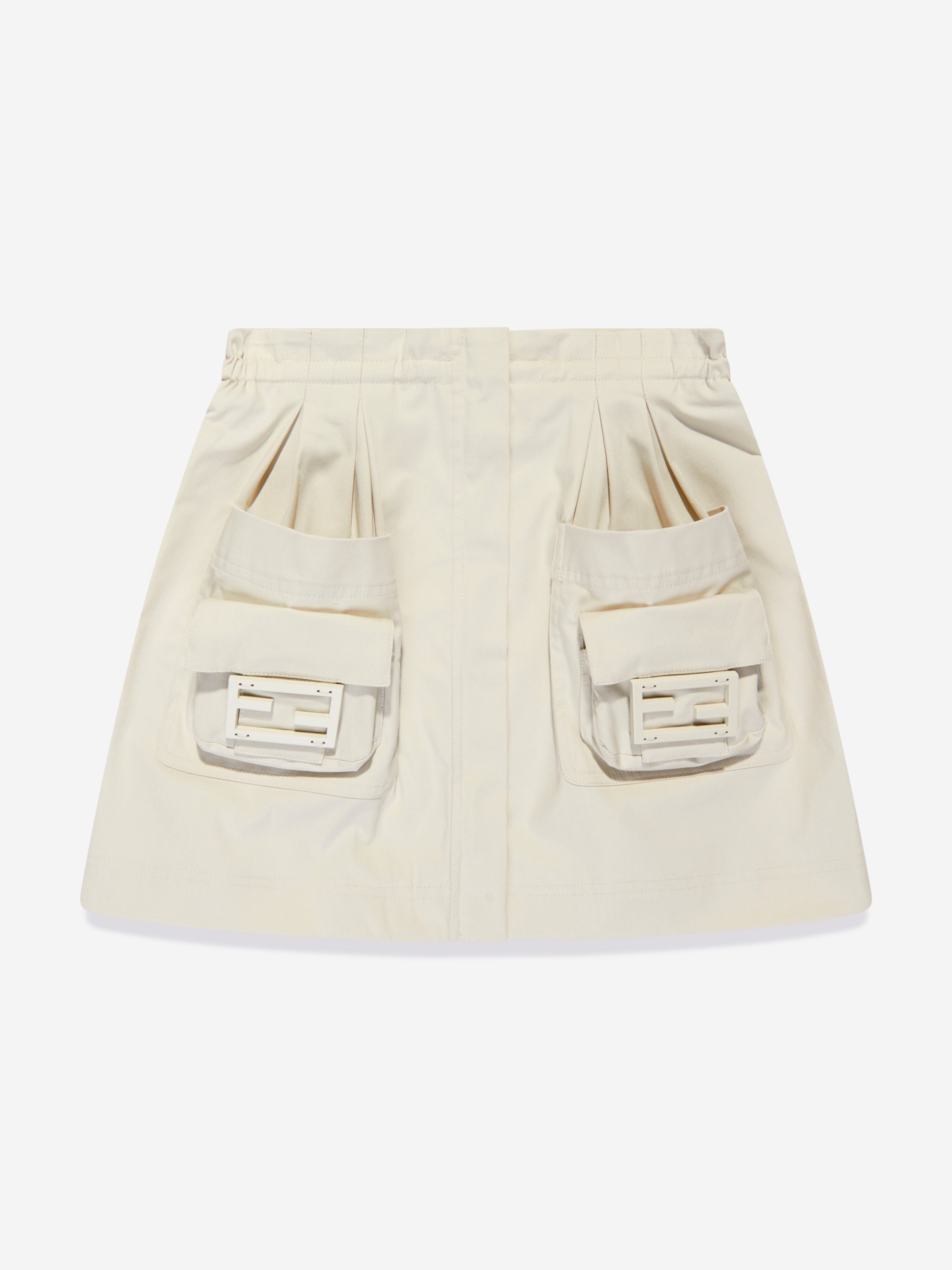 Fendi Girls Cargo Pocket Skirt in Ivory 10 Years By Childsplay Clothing