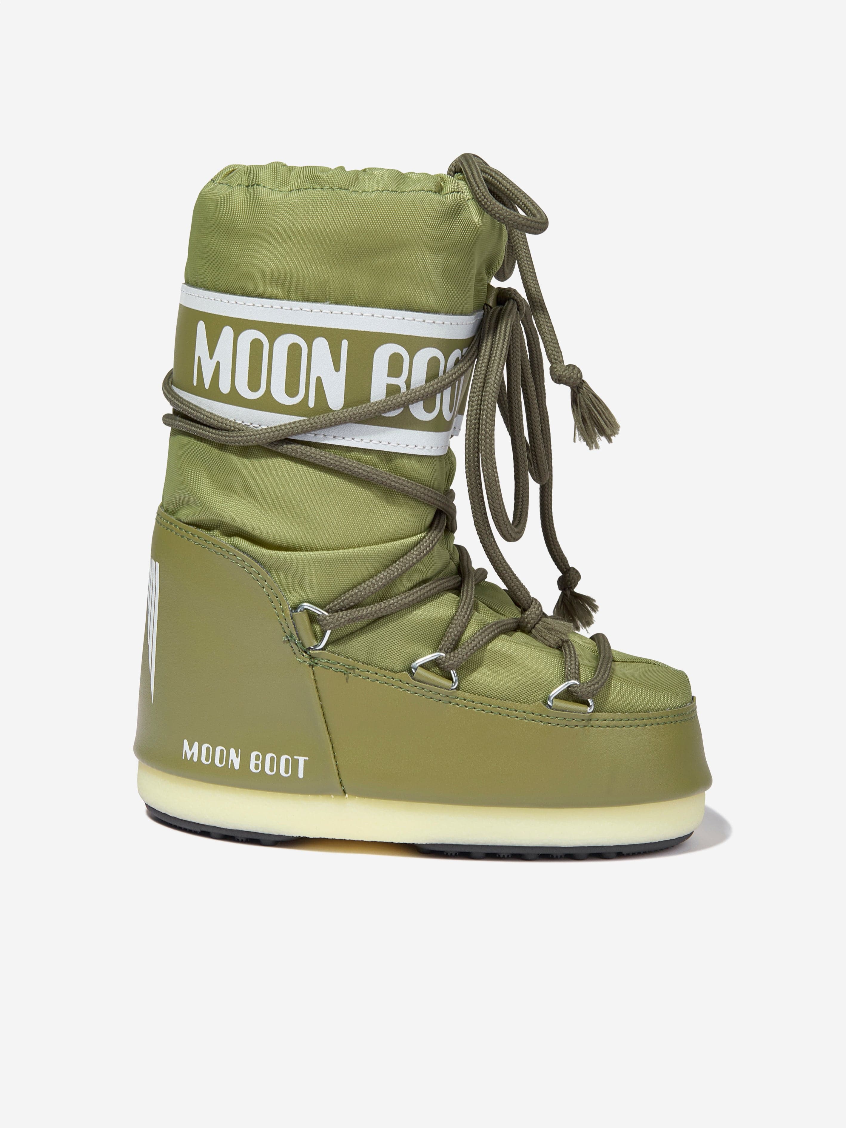 Moon Boot Kids Icon Nylon Snow Boots in Green EU 39 - 41 By Childsplay Clothing