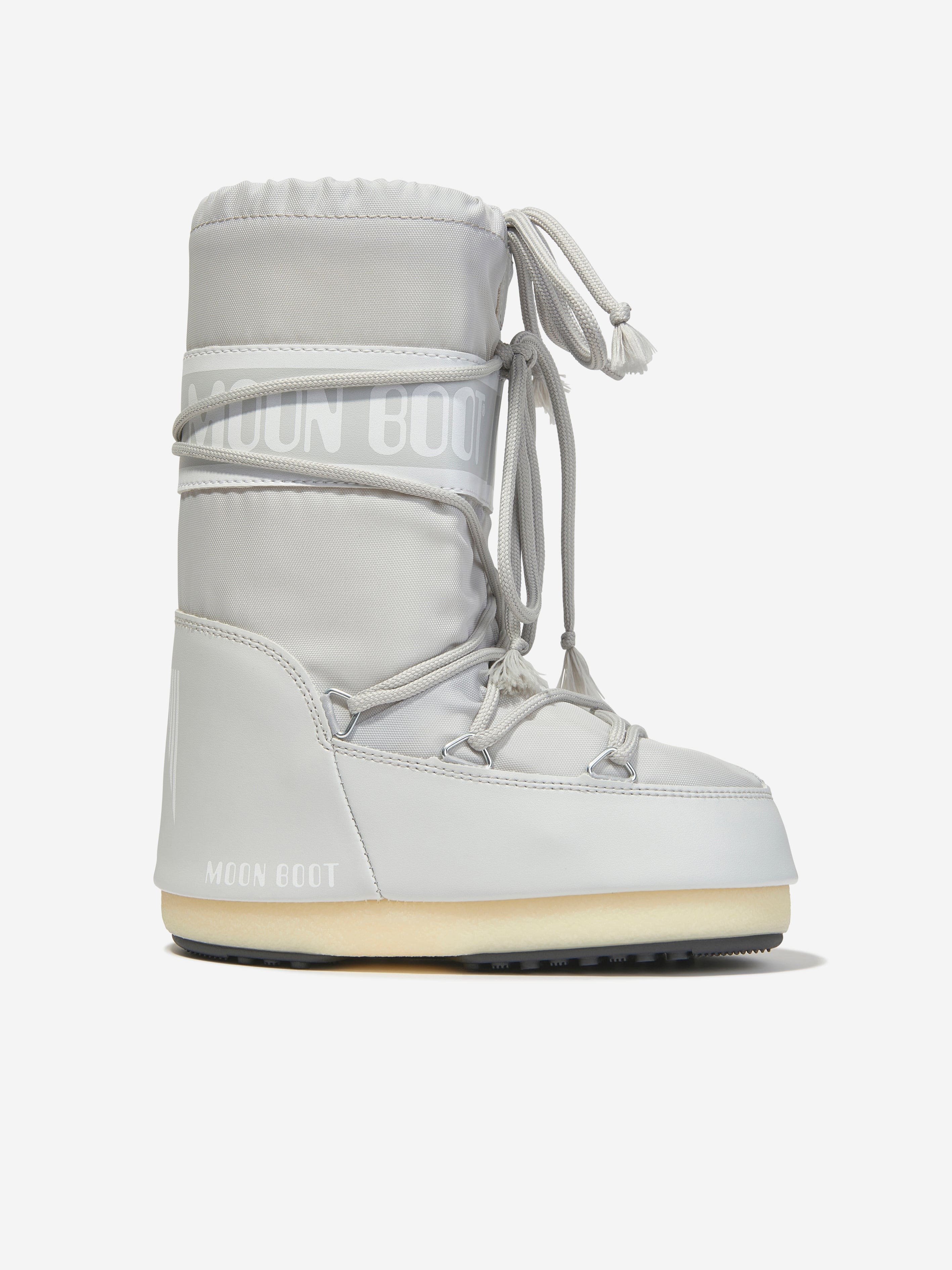 Moon Boot Kids Icon Nylon Snow Boots in Grey EU 27 - 30 UK 9 - 12 By Childsplay Clothing