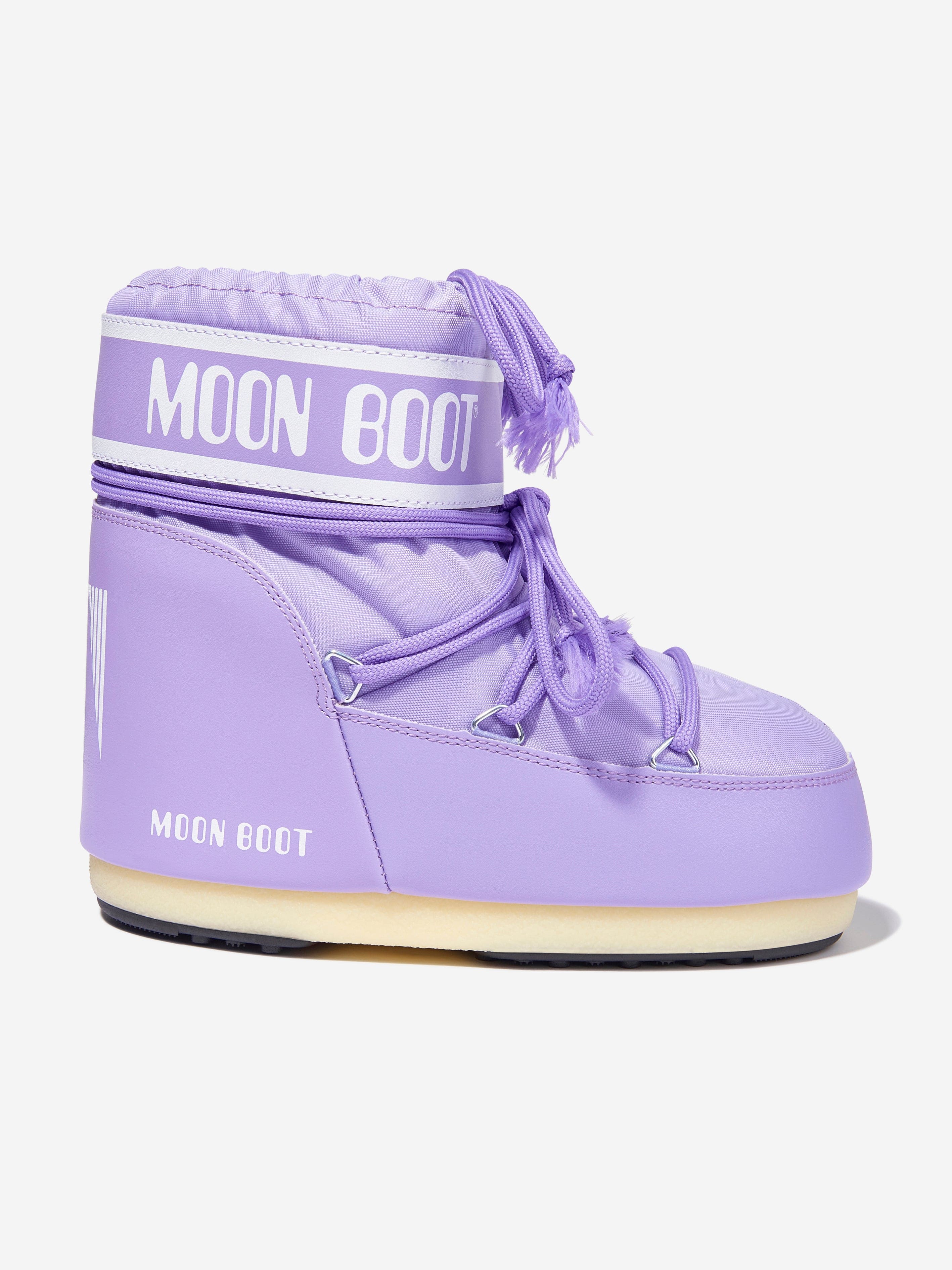 Moon Boot Kids Icon Low Nylon Snow Boots in Purple EU 39 - 41 UK 6 - 7.5 By Childsplay Clothing