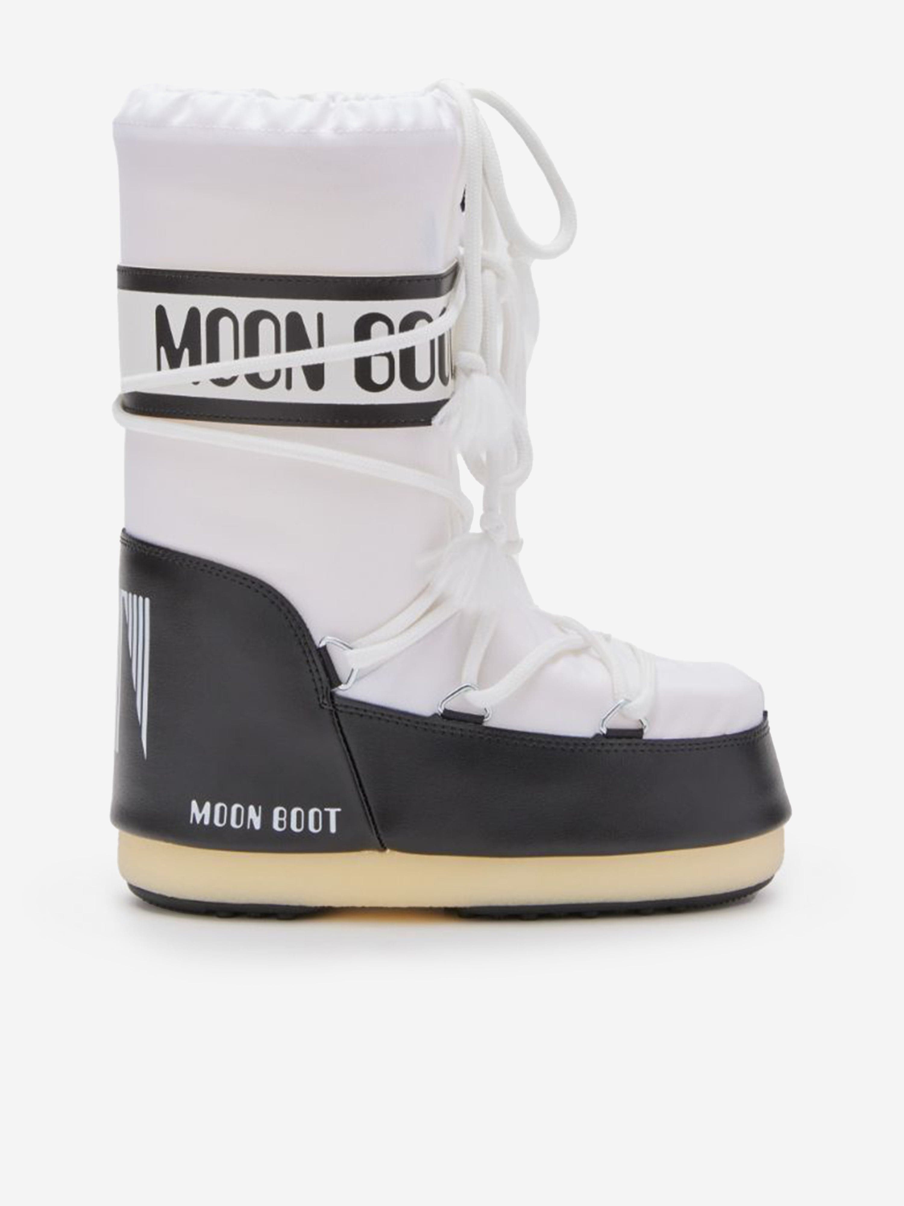 Moon Boot Kids Icon Boots in White EU 27 - 30 UK 9 - 12 By Childsplay Clothing