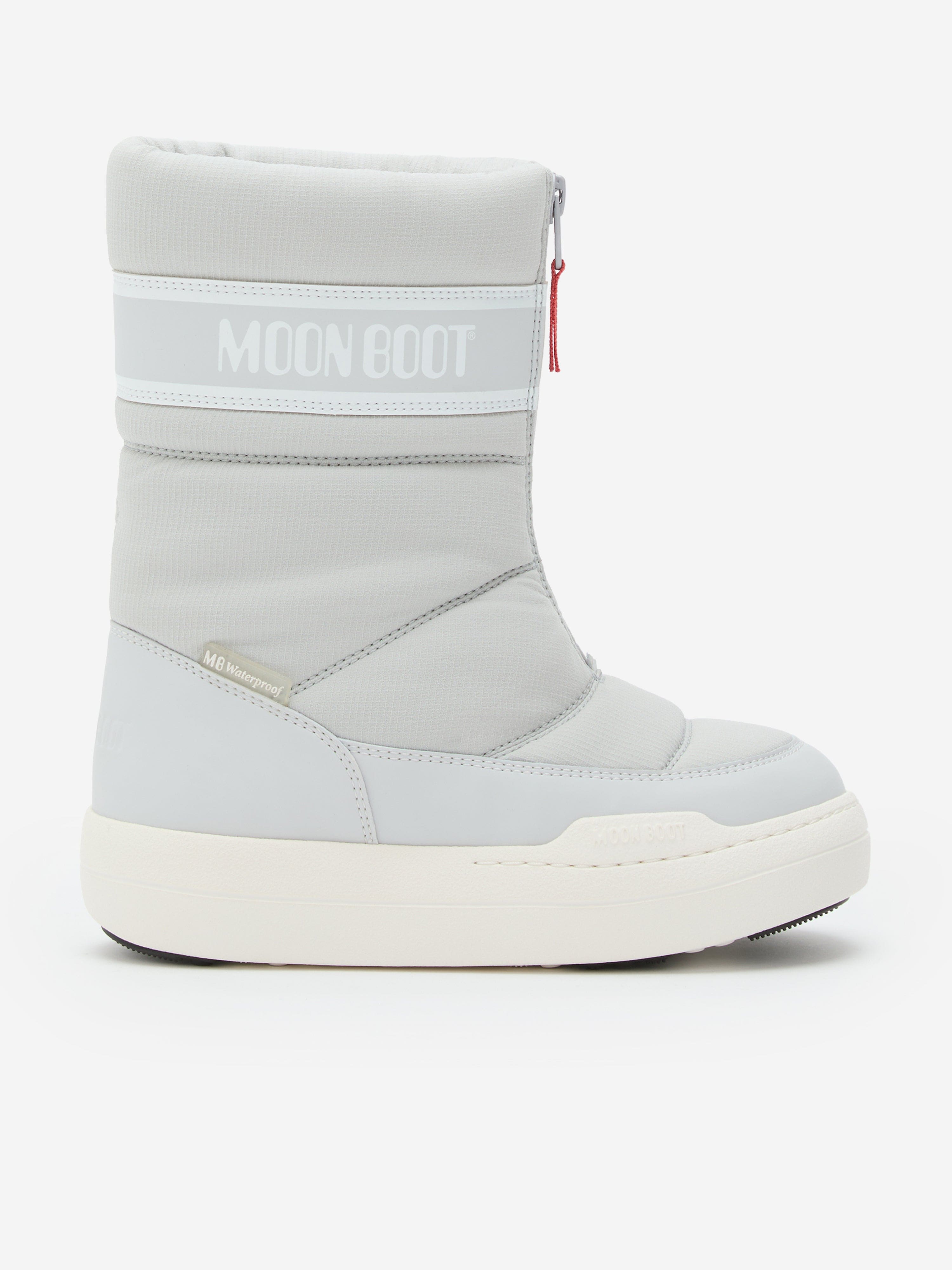 Moon Boot Kids JR Park Zip High WP Boots in Grey EU 33 UK 1 By Childsplay Clothing