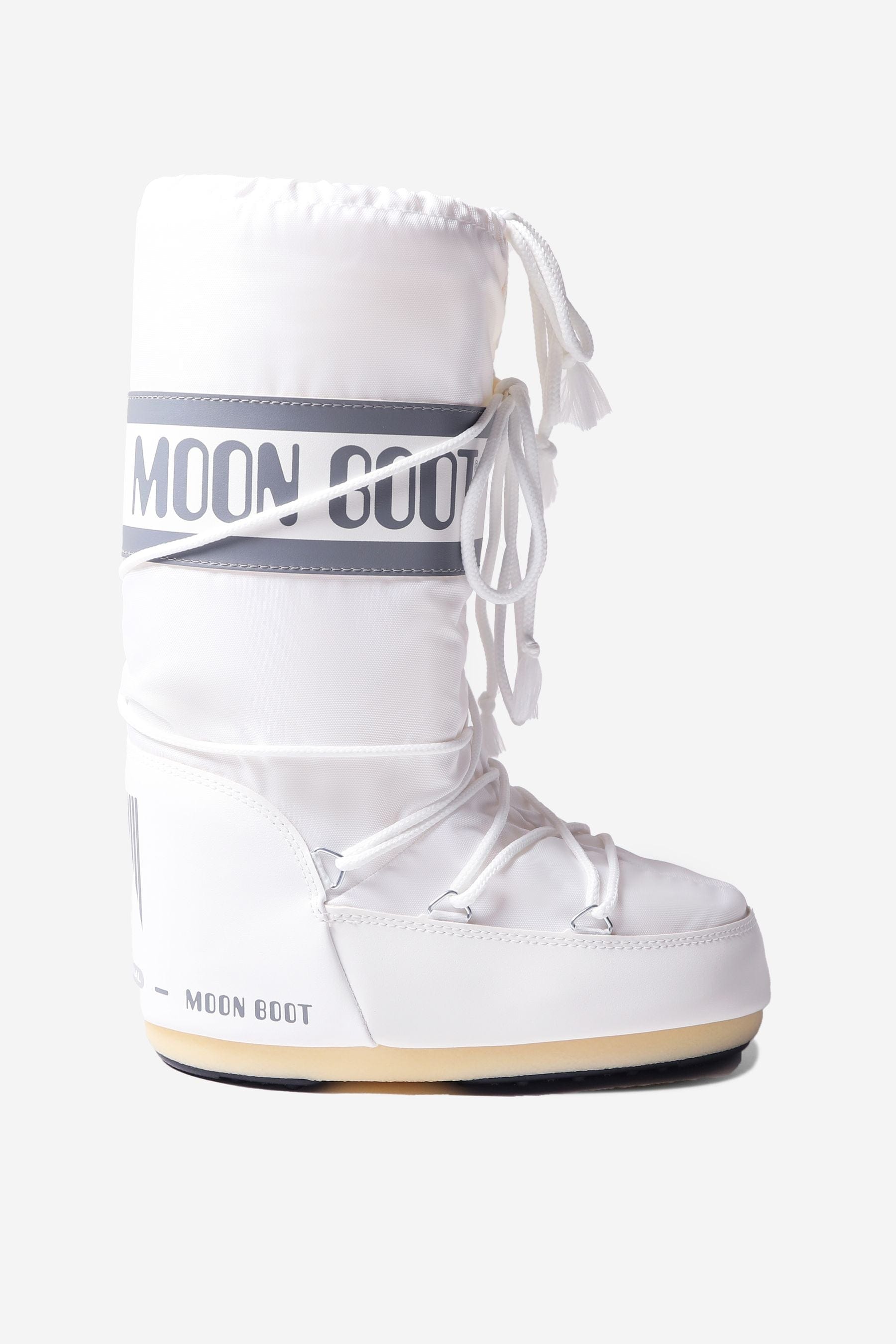 Moon Boot Kids Icon Nylon Snow Boots in White EU 39 - 41 By Childsplay Clothing