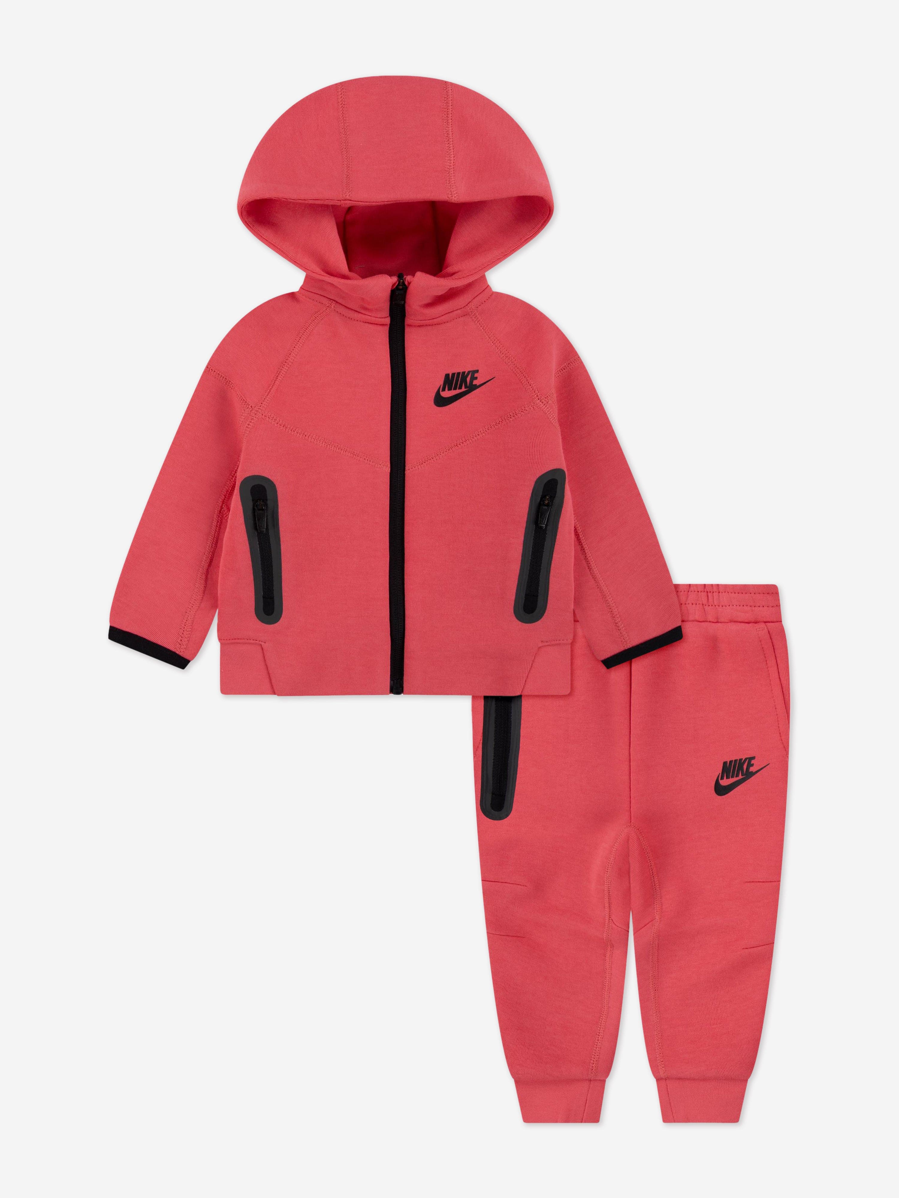 Nike Girls Tech Fleece Hooded Full Zip Tracksuit in Pink 12 months By Childsplay Clothing