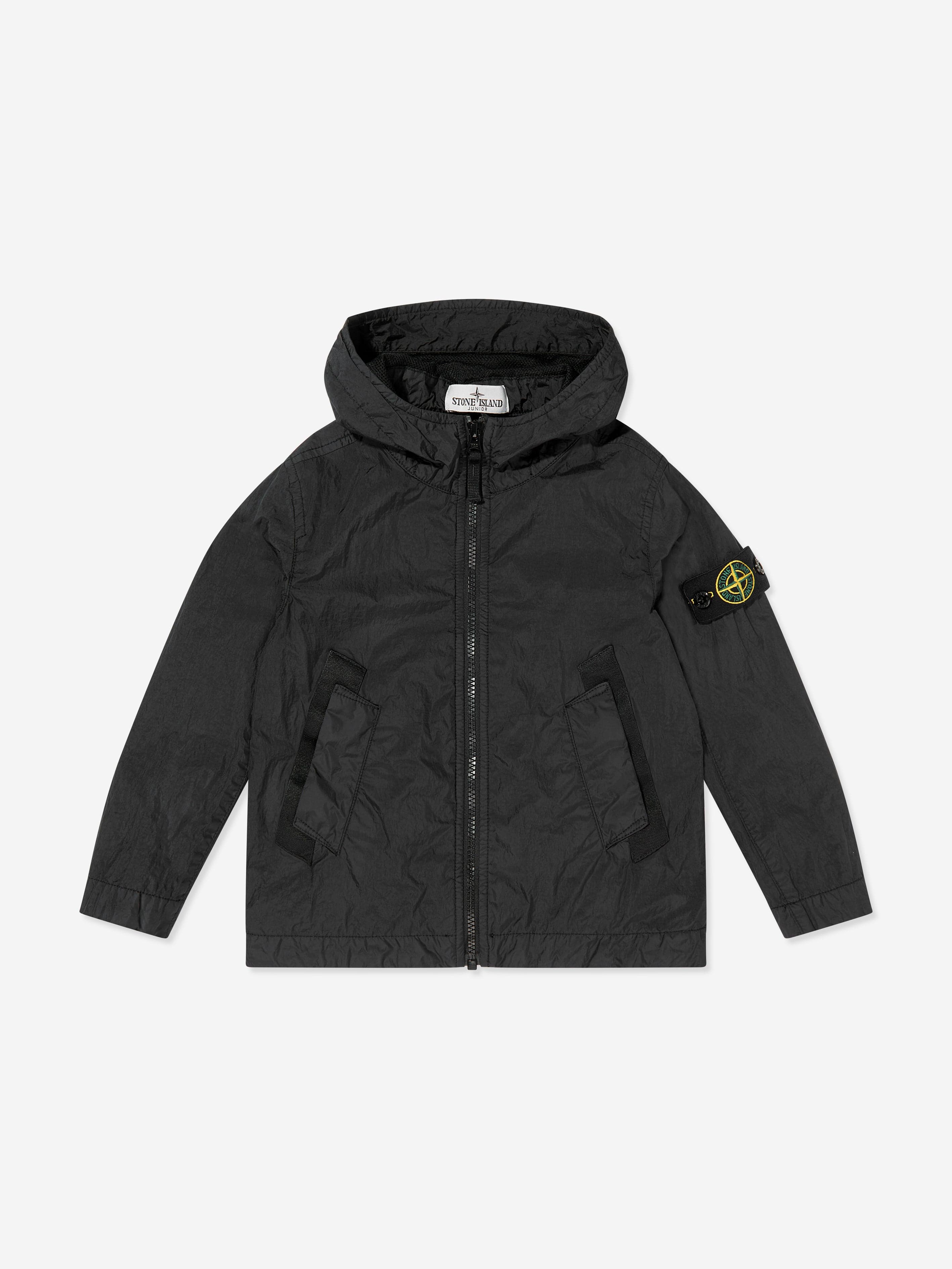 Stone Island Junior Stone Island Boys Lightweight Crinkle Reps Jacket in Black 10 Years By Childsplay Clothing