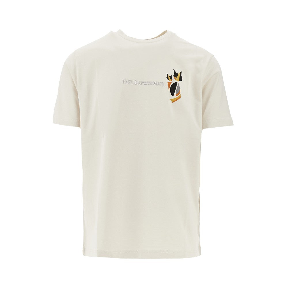 EMPORIO ARMANI Après cats and logo embroidery print T-shirt Man S