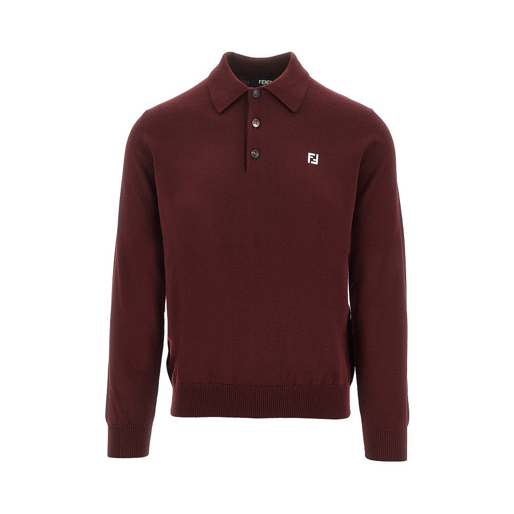 FENDI Knitted polo shirt with FF detail Man 50