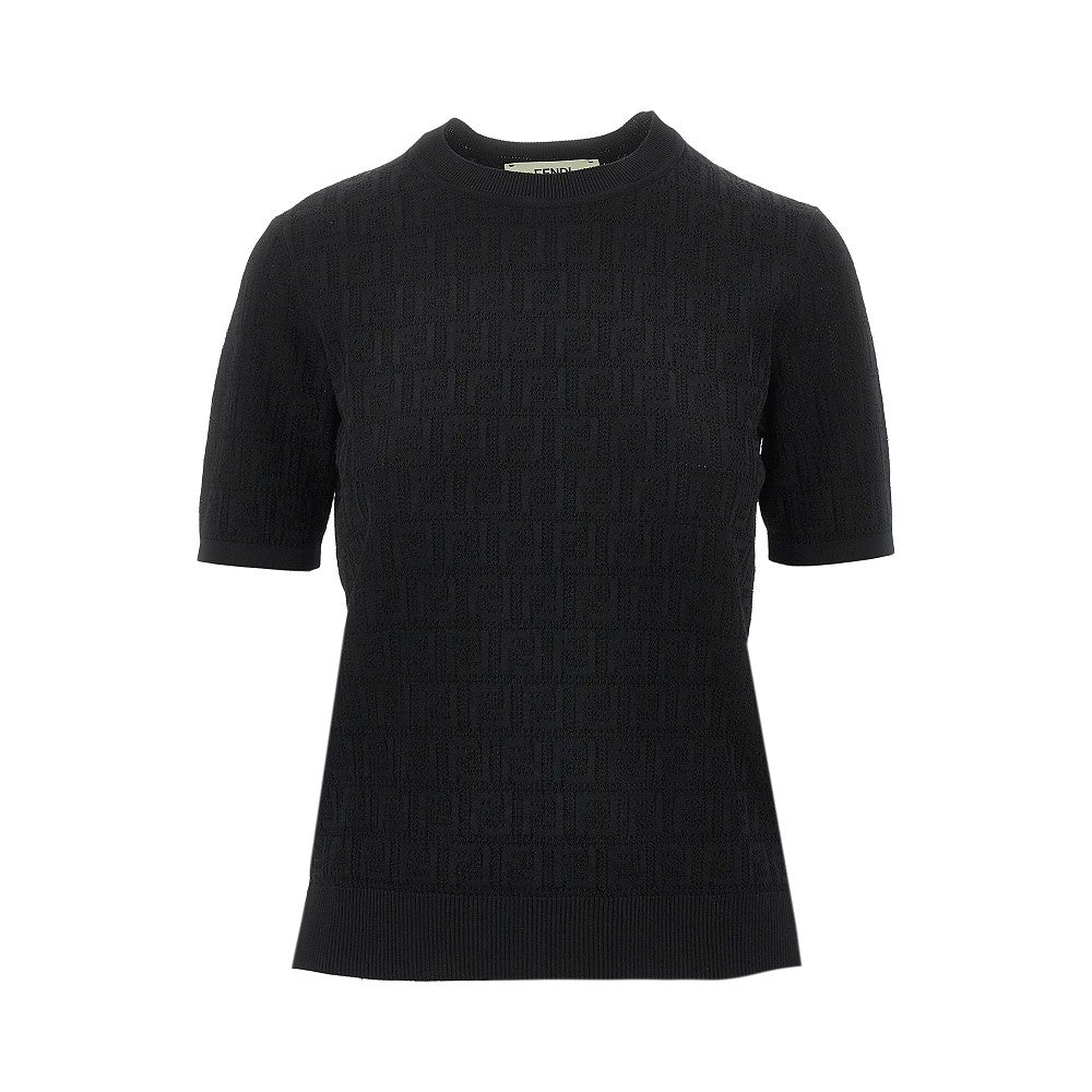 FENDI Jacquard FF knitted T-shirt Woman 40