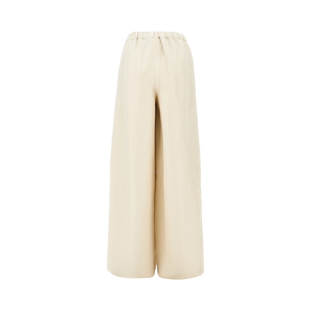MAX MARA Linen and silk wide leg pants Woman 40