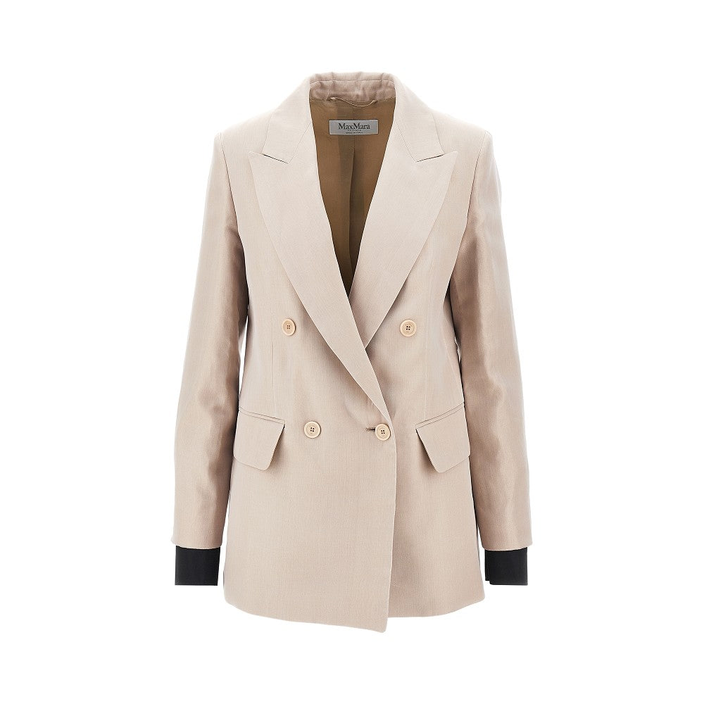 MAX MARA Linen and organdy double-breasted jacket Woman 42