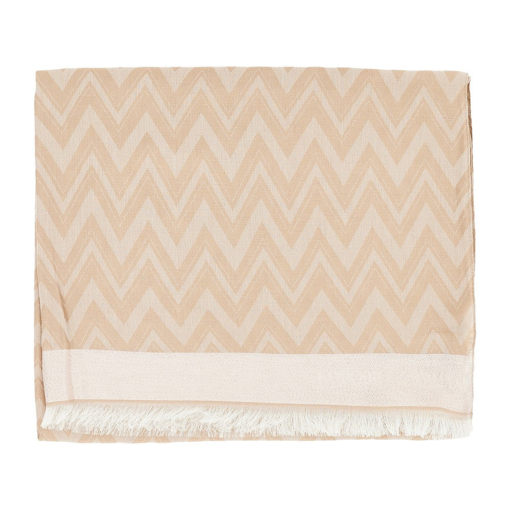 EMPORIO ARMANI Viscose-blend scarf with chevron motif Woman One Size