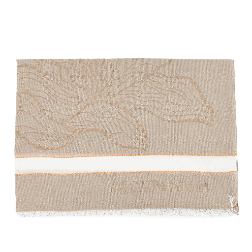 EMPORIO ARMANI Jacquard cotton-blend scarf Woman One Size