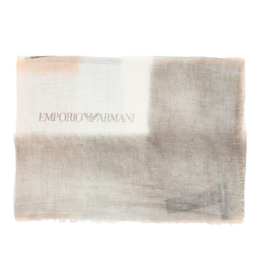EMPORIO ARMANI Silk and linen-blend scarf Woman One Size