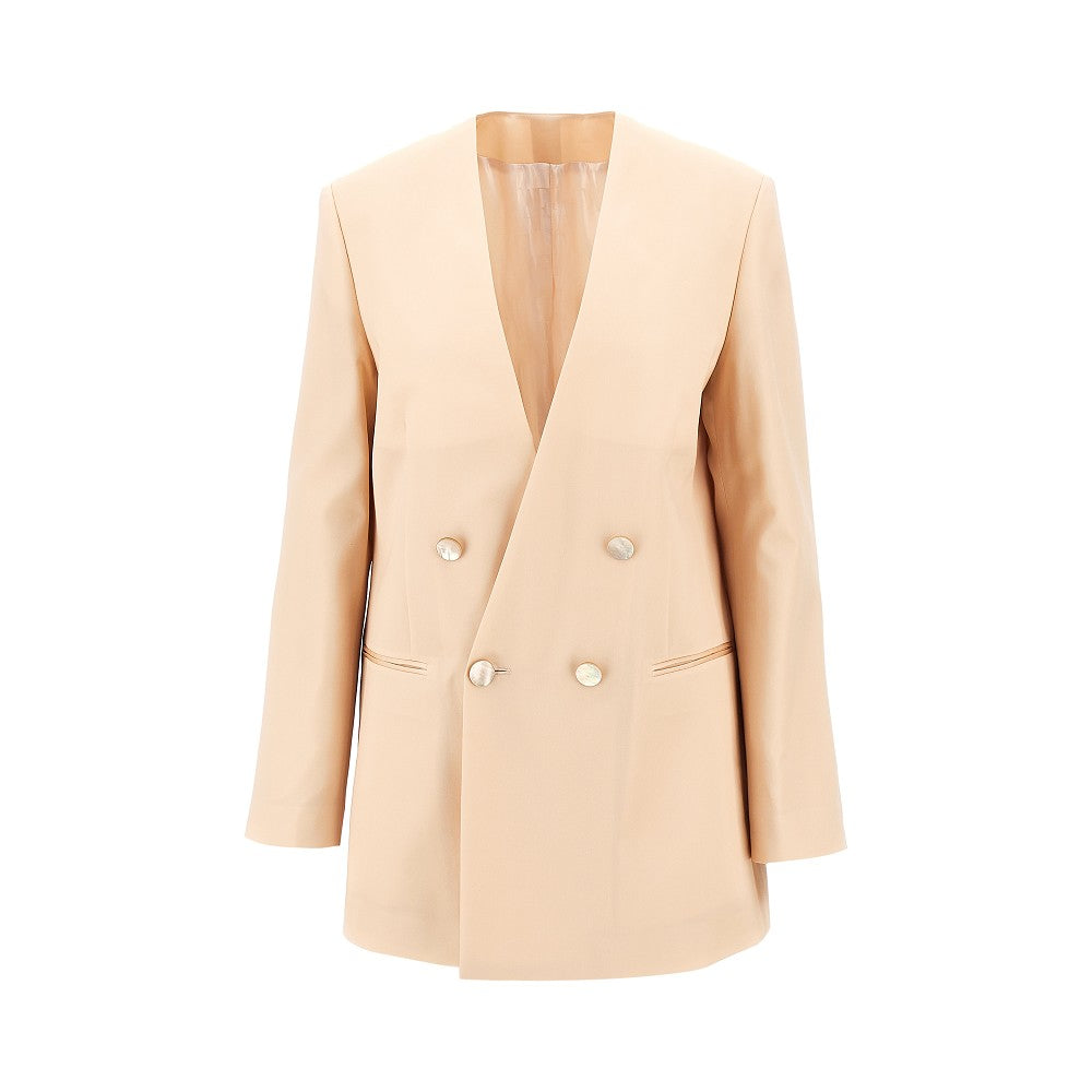 ALBERTA FERRETTI Silk organdy double-breasted jacket Woman 40