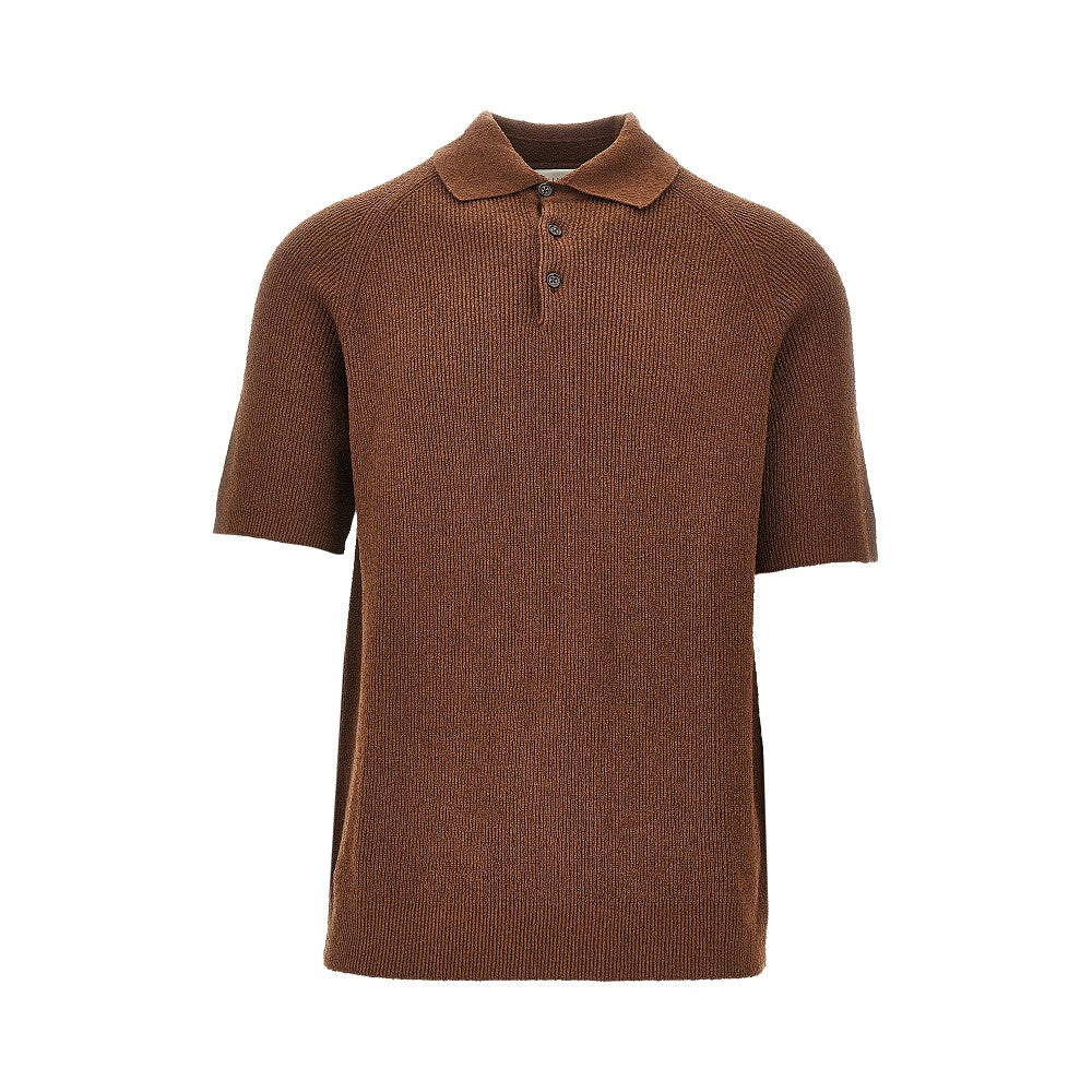 GALLIA KNIT Bouclé knit polo shirt Man 46