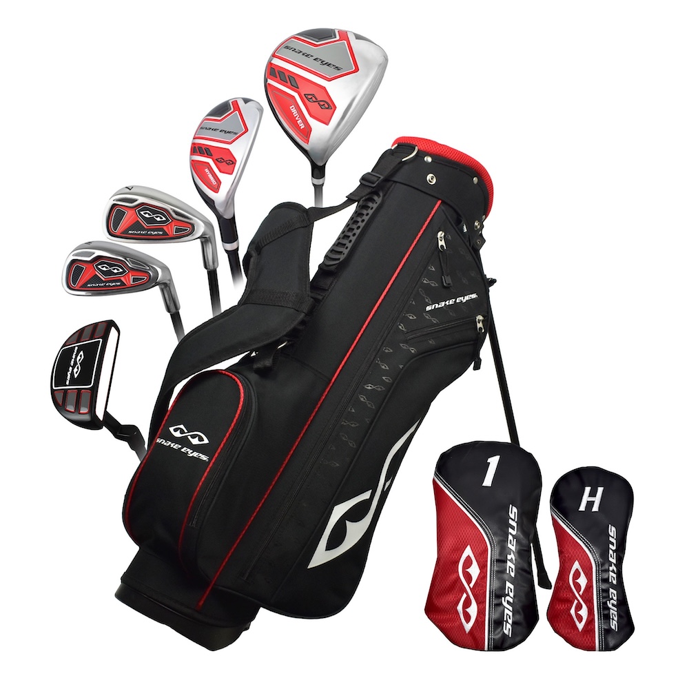 Snake Eyes Golf Boys Junior 8-Piece Set Ages 9-12 Black/Red