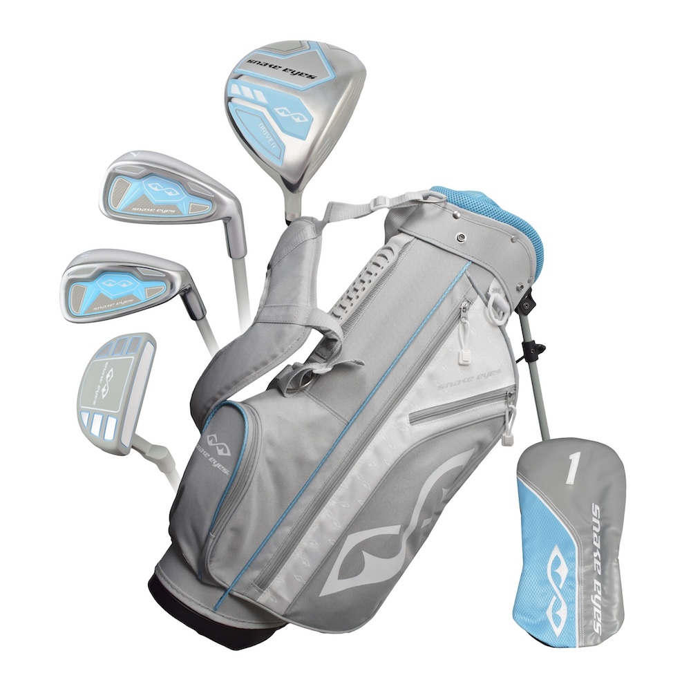 Snake Eyes Golf Junior Girls 6-Piece Set Ages 6-8 Grey/Light Blue