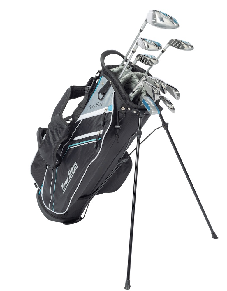 Tour Edge Golf Ladies TE-200 Complete Set With Bag Ladies Flex White/Silver/LT Blue