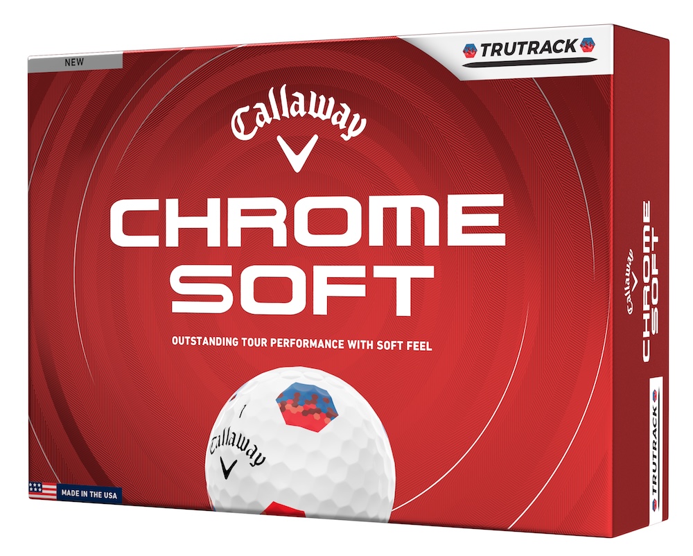 Callaway Golf 2026 Chrome Soft TruTrack Golf Balls *1-Dozen* [White-Red/Blue]