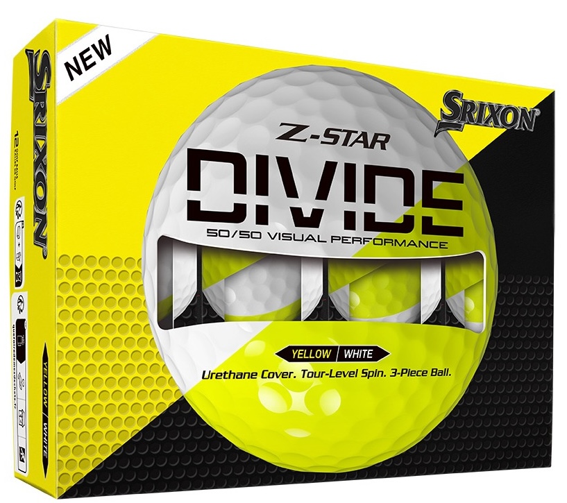 Srixon Z-Star Divide 9 Golf Balls 1-Dozen White/Yellow