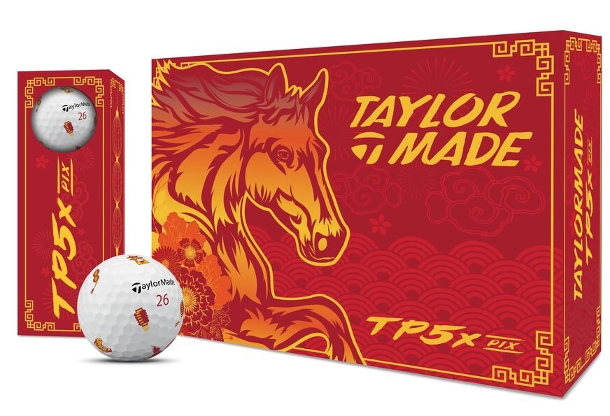 TaylorMade TP5x Pix Hot Shot Lunar New Year Golf Balls 1-Dozen White
