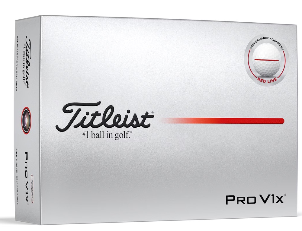 Titleist Pro V1x Performance Alignment Golf Balls 1-Dozen White/Red