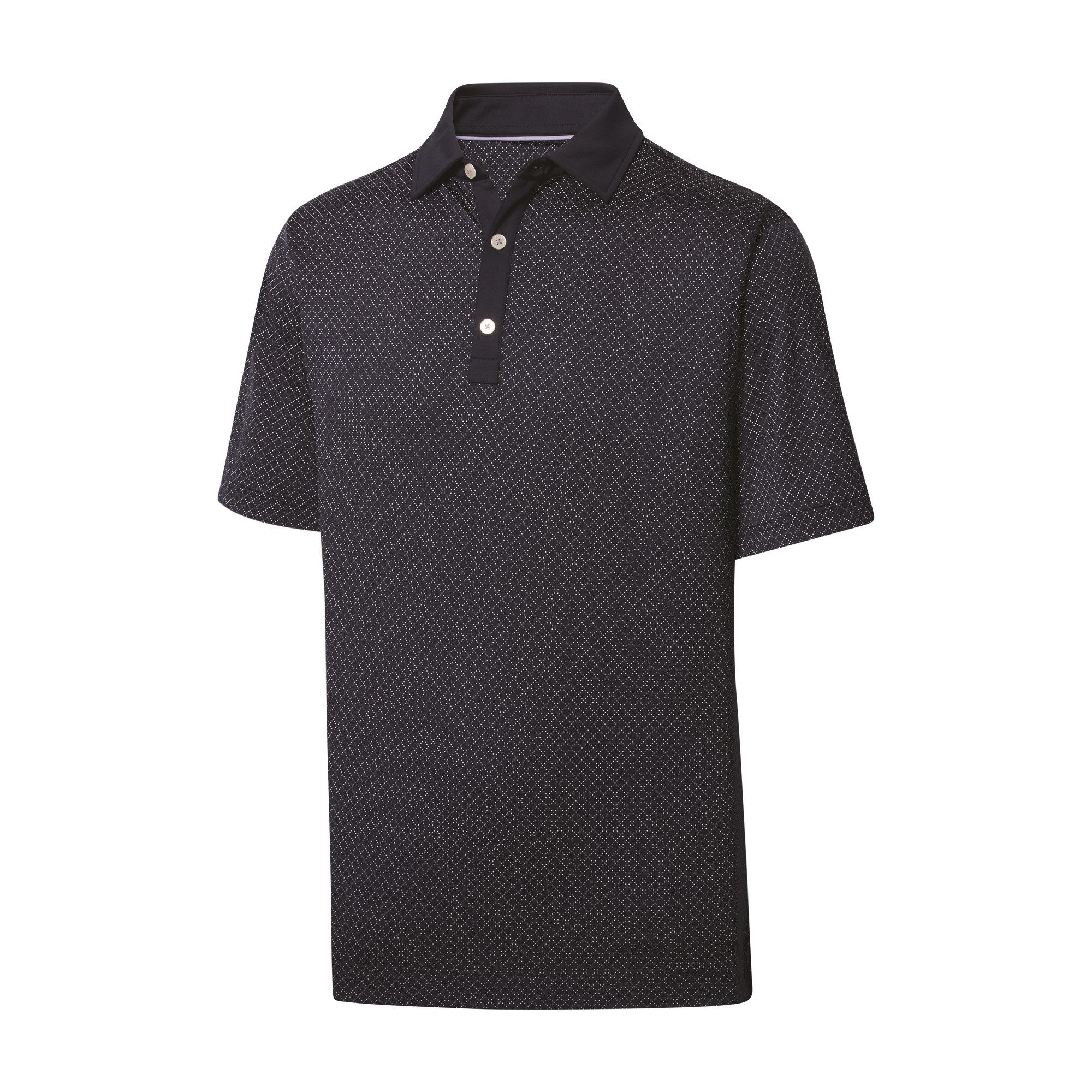 FootJoy Golf Diamond Dot Print Lisle Self Collar Polo