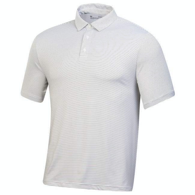 Under Armour Golf T2 Green Bridge Stripe Polo White Small