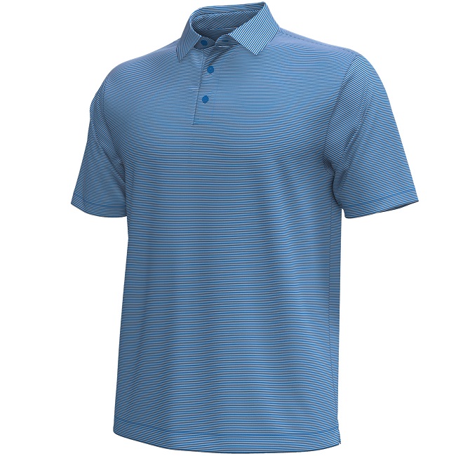 Under Armour Golf T2 Green Bridge Stripe Polo Photon Blue XXL