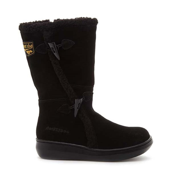 Rocket Dog Slope Black Suede Winter Boots