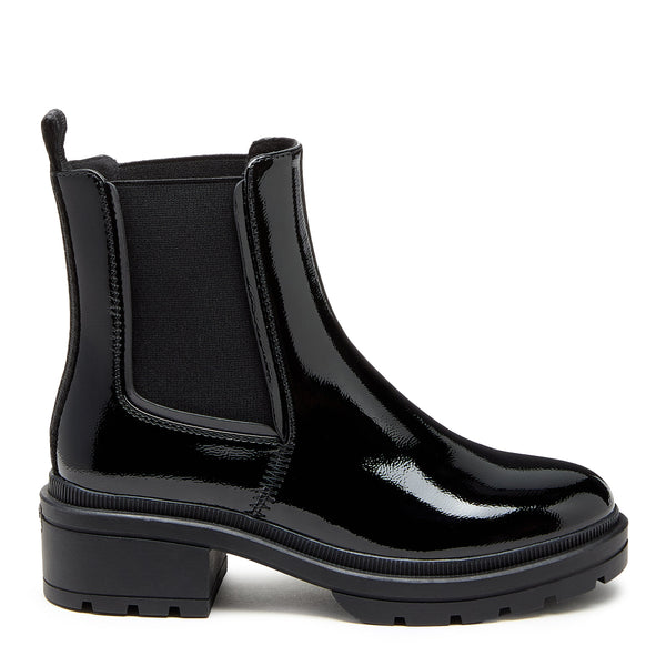 Rocket Dog Iggie Black Patent Chelsea Boots