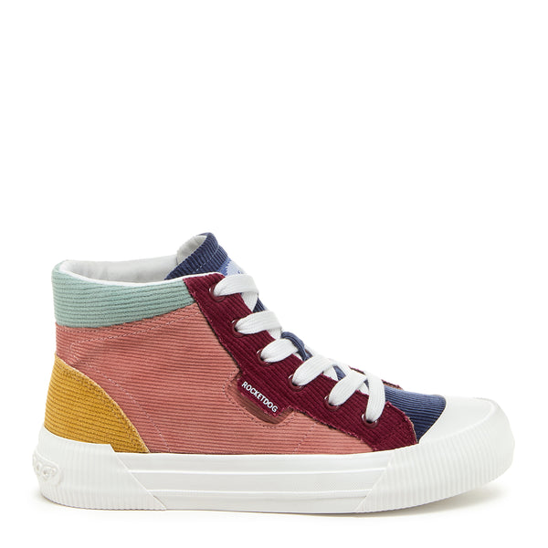 Rocket Dog Cheery Pink Corduroy High-top Trainers