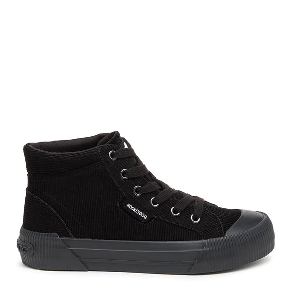 Rocket Dog Cheery Black Corduroy High-top Trainers