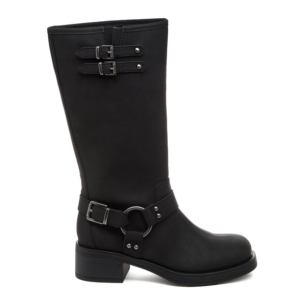 Rocket Dog Nash Black Tall Biker Boots